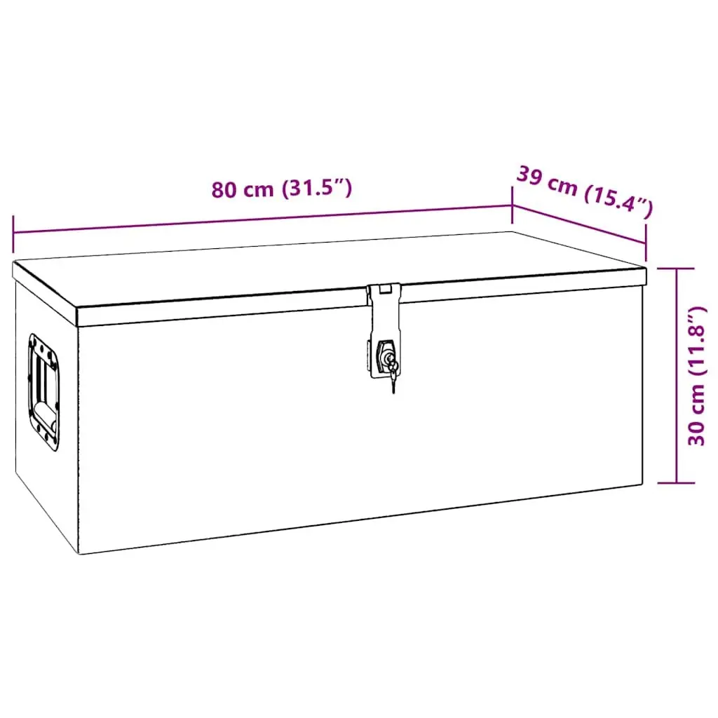 Storage Box for Tools 80x39x30 cm Aluminium Silver