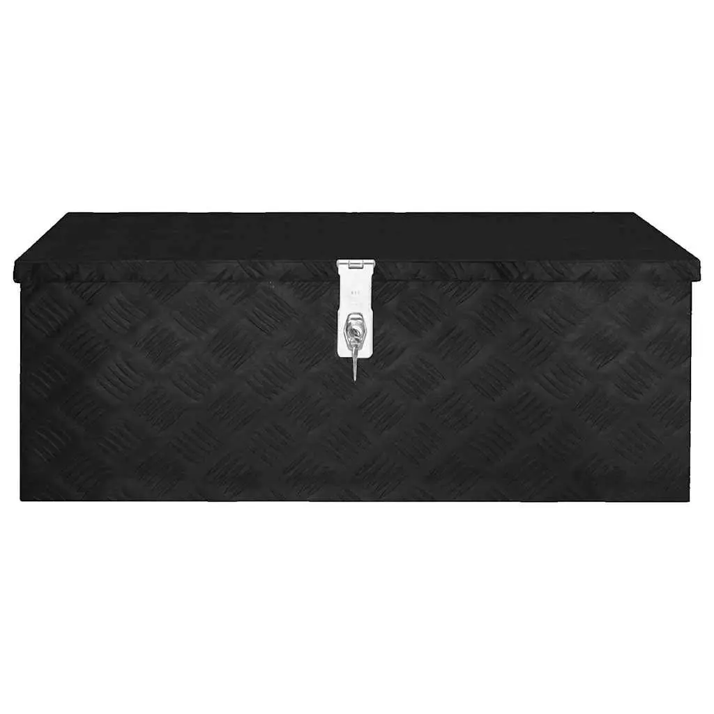 Storage Box for Tools and Accessories Black Aluminium 80 x 39 x 30 cm