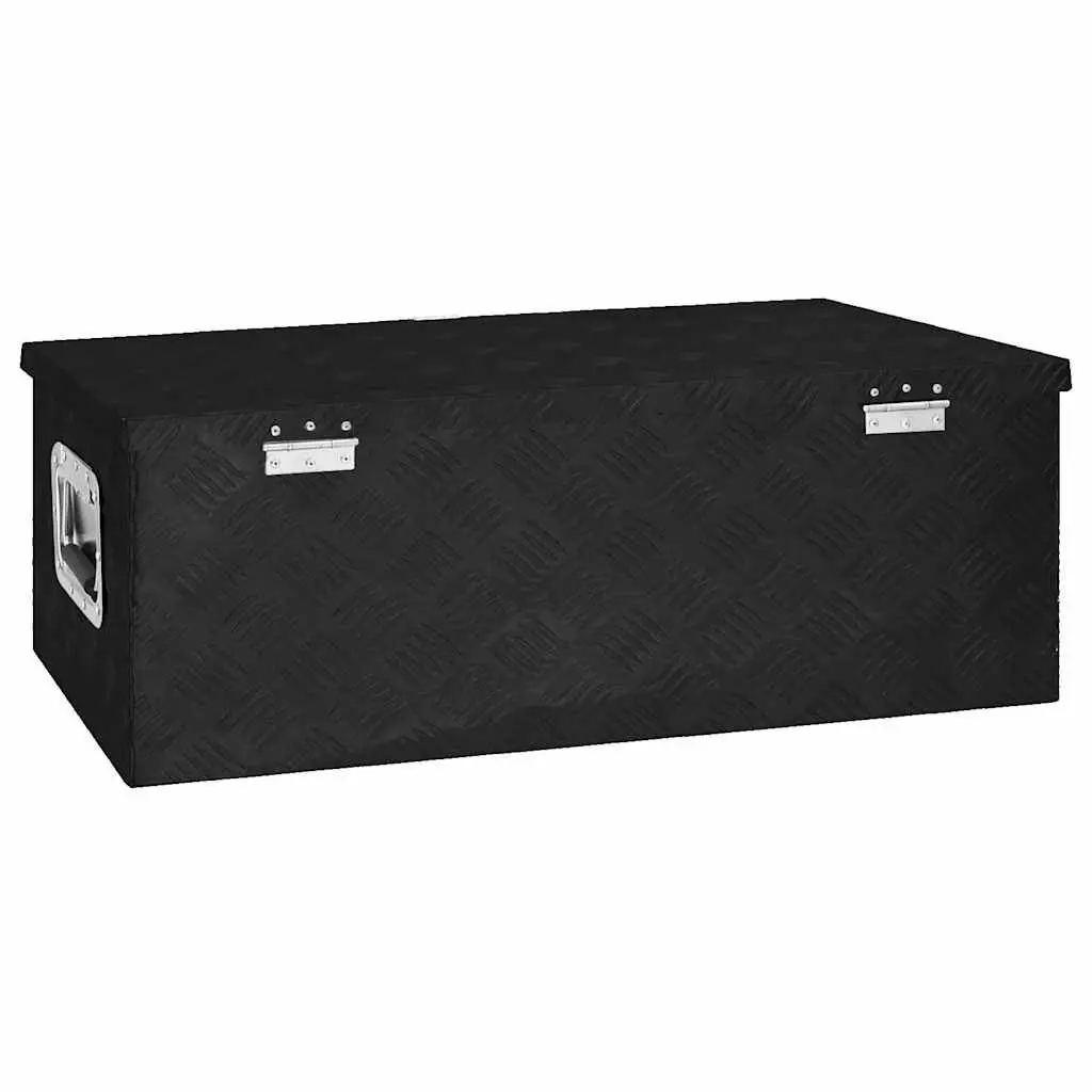 Storage Box for Tools and Accessories Black Aluminium 80 x 39 x 30 cm