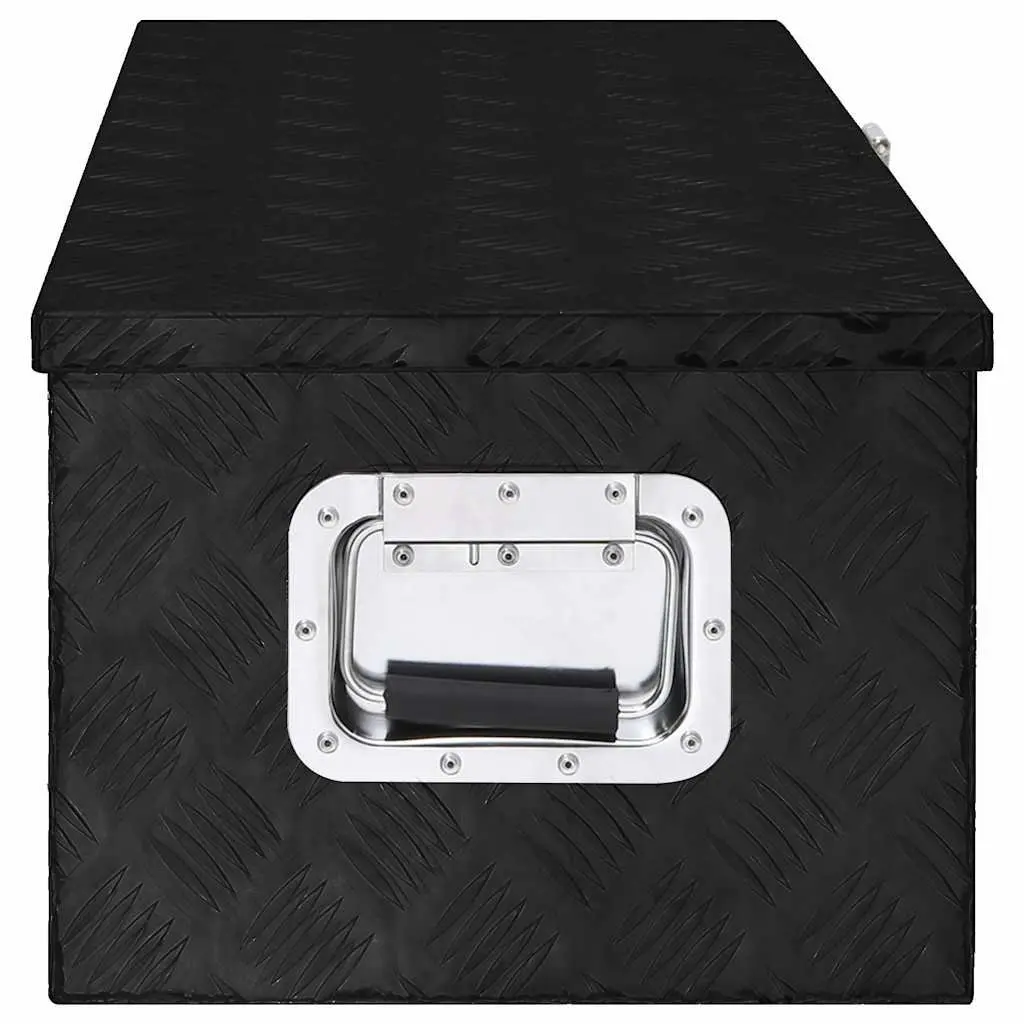 Storage Box for Tools and Accessories Black Aluminium 80 x 39 x 30 cm