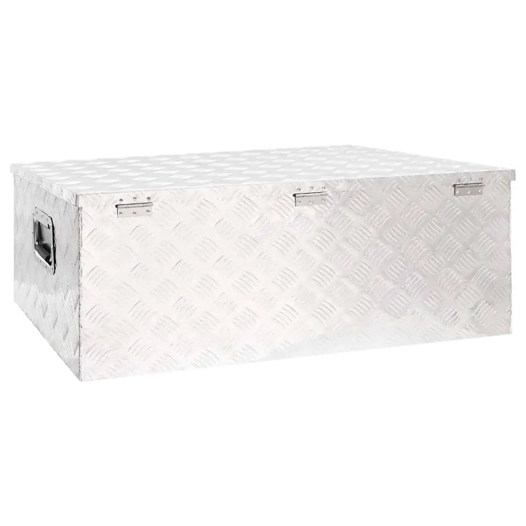 Aluminium Storage Box 100x55x37cm Silver Lockable Tool Case Portable Organiser