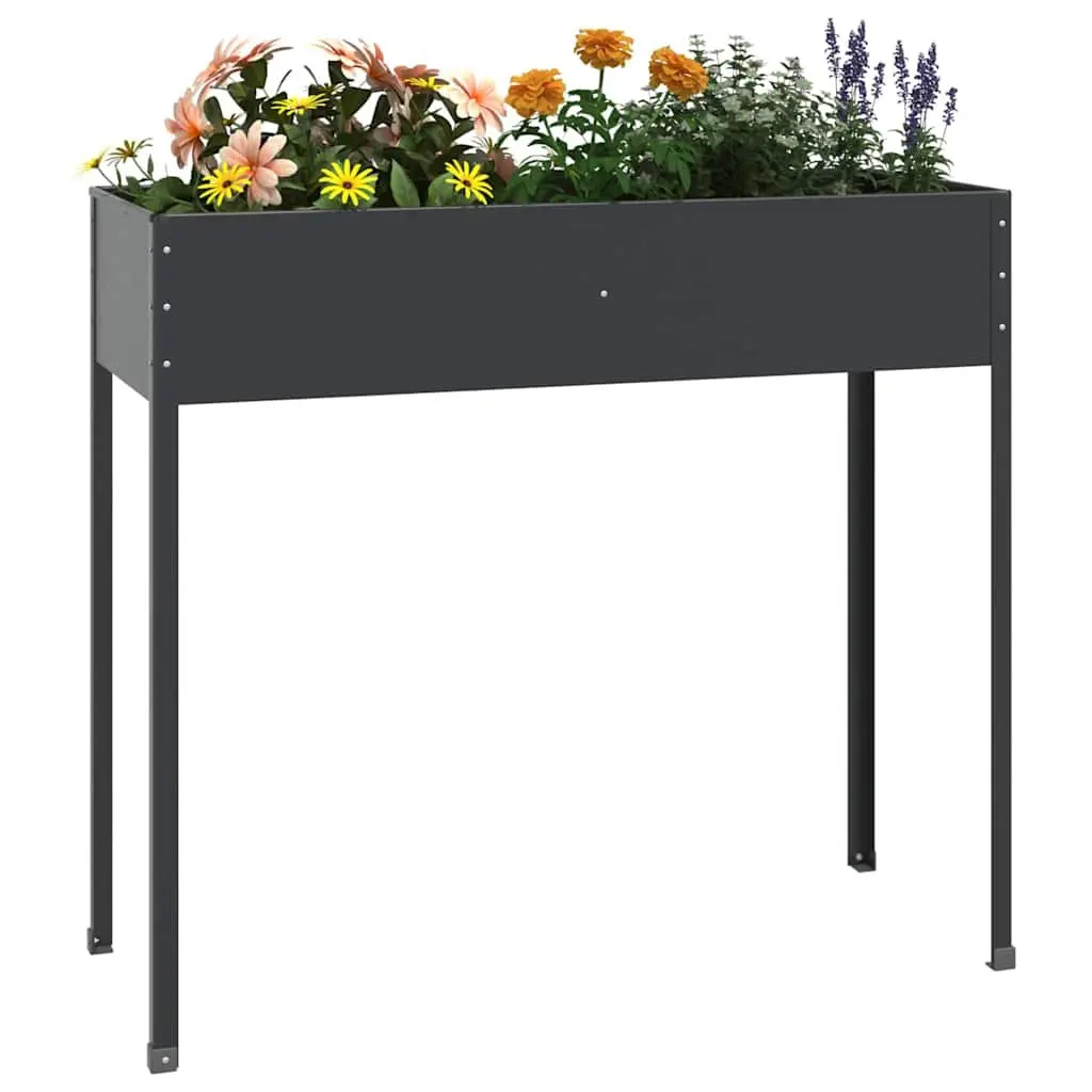 Garden Planter Raised Bed Anthracite High Feet Outdoor Pots Flowers Vegetables