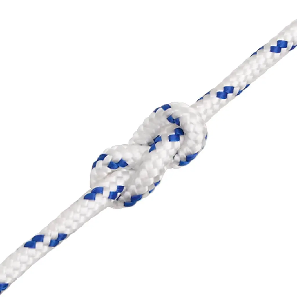 Boat Rope White 8mm 25m Braided Polypropylene for Marine Sailing Dock Line