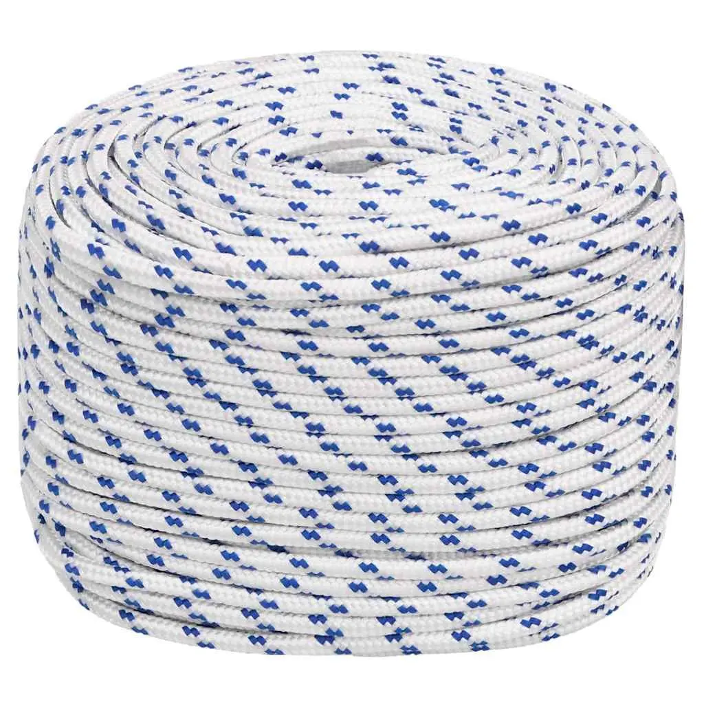 Boat Rope Marine Use 10mm 100m White Polypropylene Braided