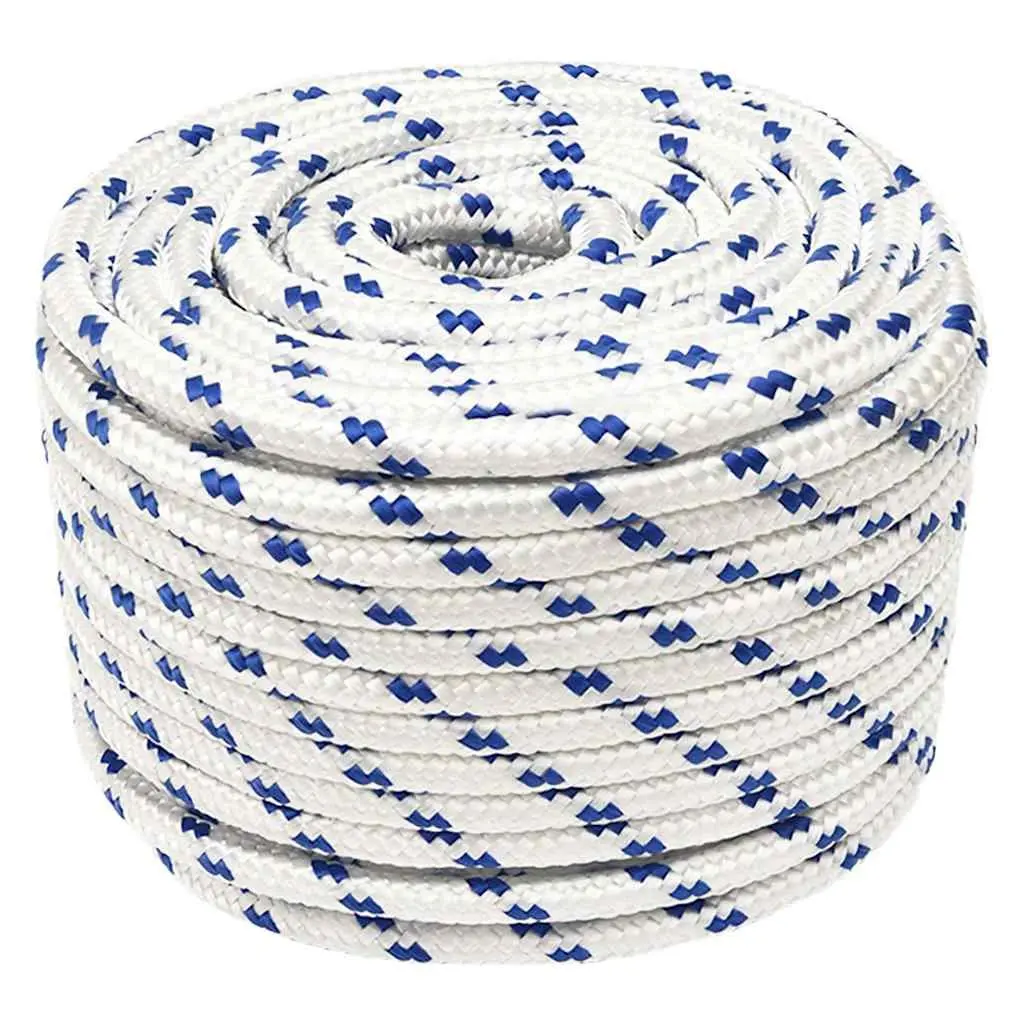 Marine Rope White 12mm 25m Braided Polypropylene for Sailing Boating Yachting and Dock Applications