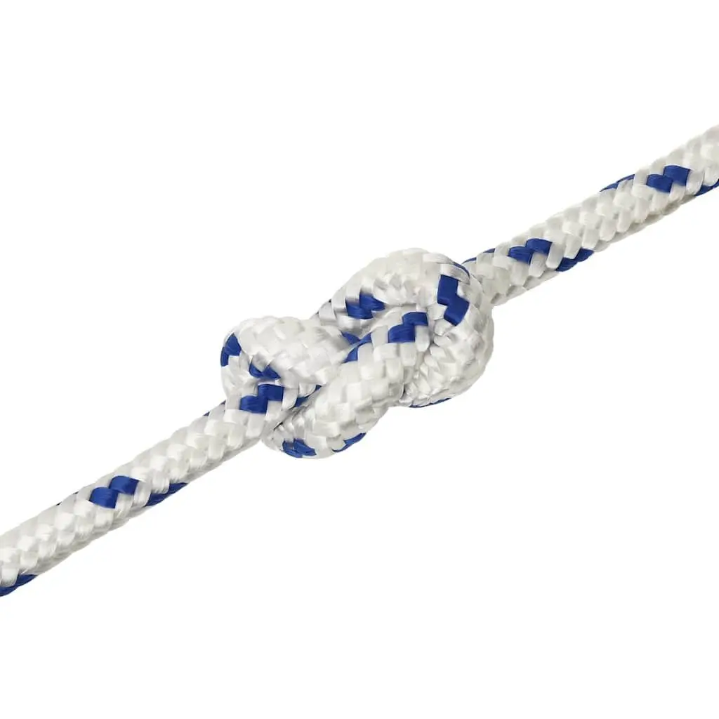 Marine Rope White 12mm 25m Braided Polypropylene for Sailing Boating Yachting and Dock Applications