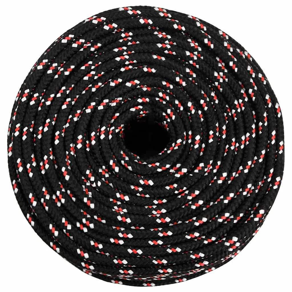 Black 10mm 25m Polypropylene Boat Rope