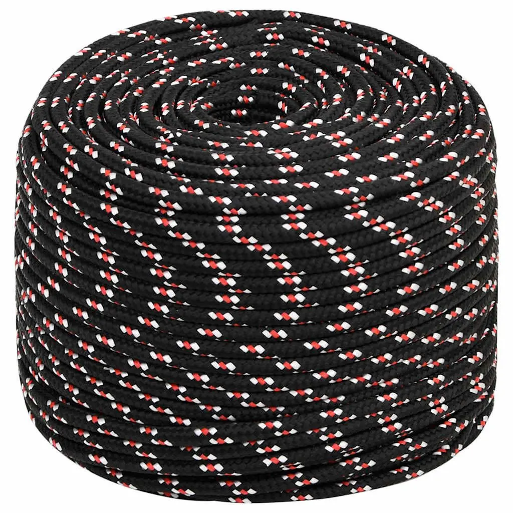 Marine Rope Black 10mm 100m Polypropylene Braided for Sailing Boating Yachting Rigging Dock Line Use