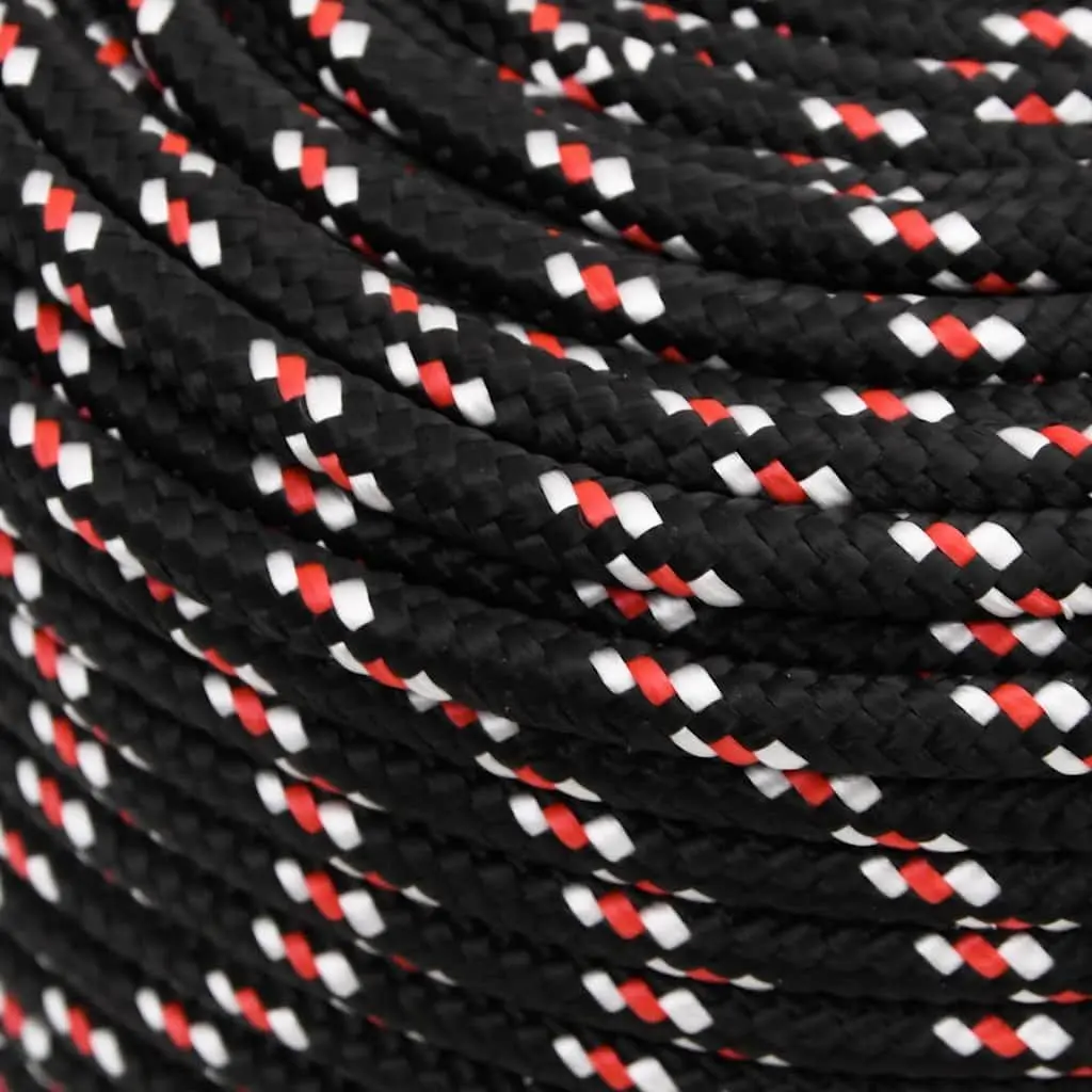 Marine Rope Black 10mm 100m Polypropylene Braided for Sailing Boating Yachting Rigging Dock Line Use