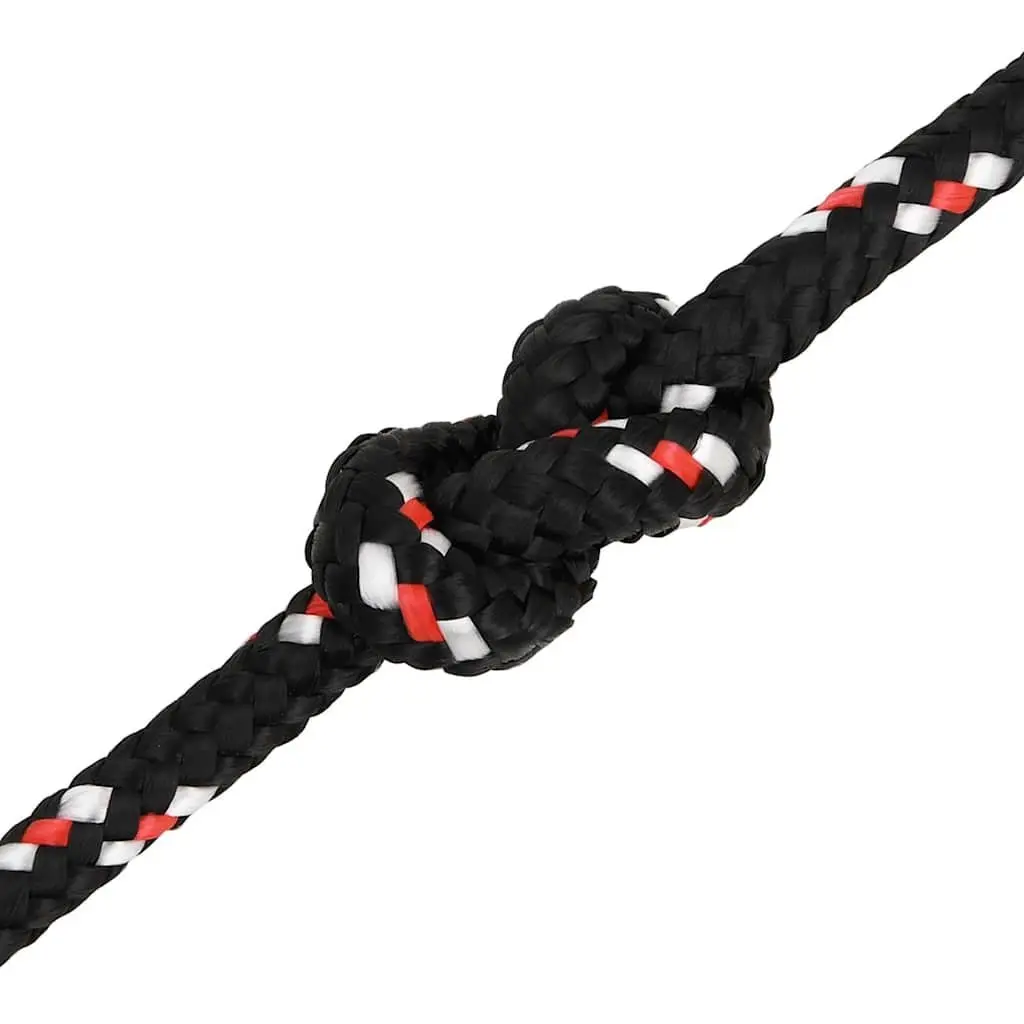 Marine Rope Black 10mm 100m Polypropylene Braided for Sailing Boating Yachting Rigging Dock Line Use