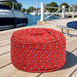 Boat Rope Red 6mm 25m Polypropylene Marine Sailing Rigging Dock Line Coil