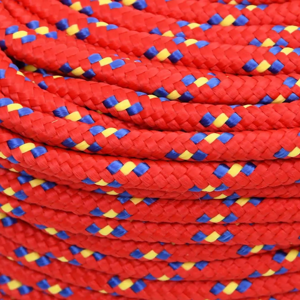 Red 8mm x 50m Braided Polypropylene Rope