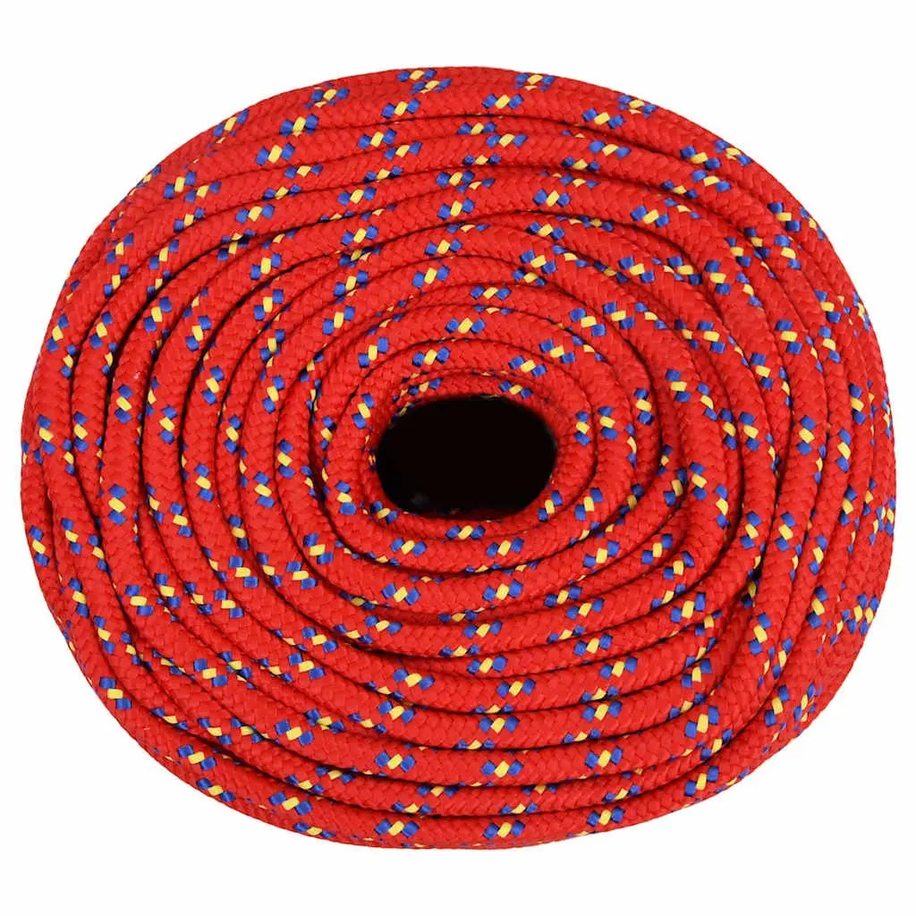 Boat Rope Red 10mm 100m Polypropylene Braided for Sailing Boating Yachting Rigging Dock Line