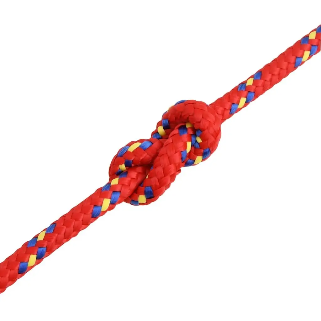 Boat Rope Red 10mm 100m Polypropylene Braided for Sailing Boating Yachting Rigging Dock Line