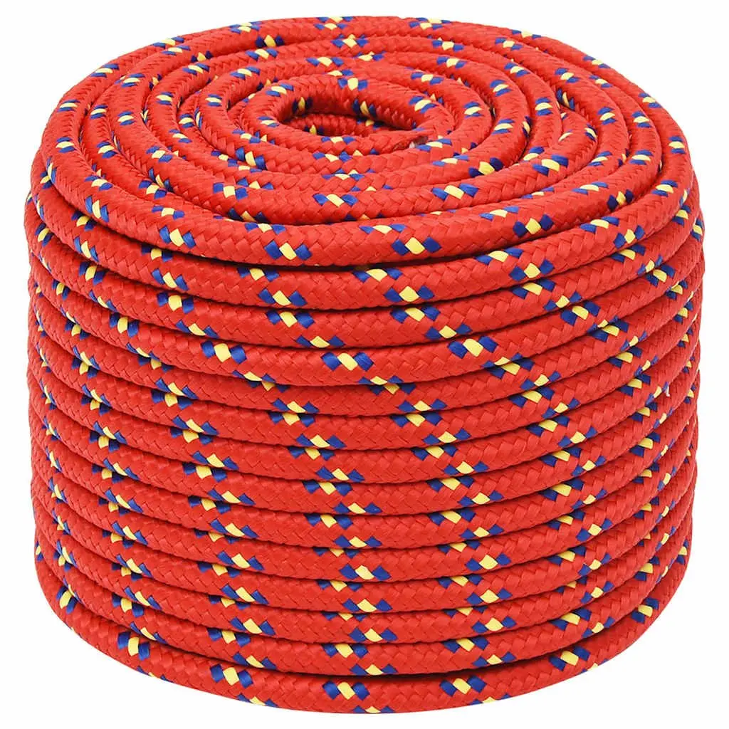12mm 25m Red Polypropylene Rope