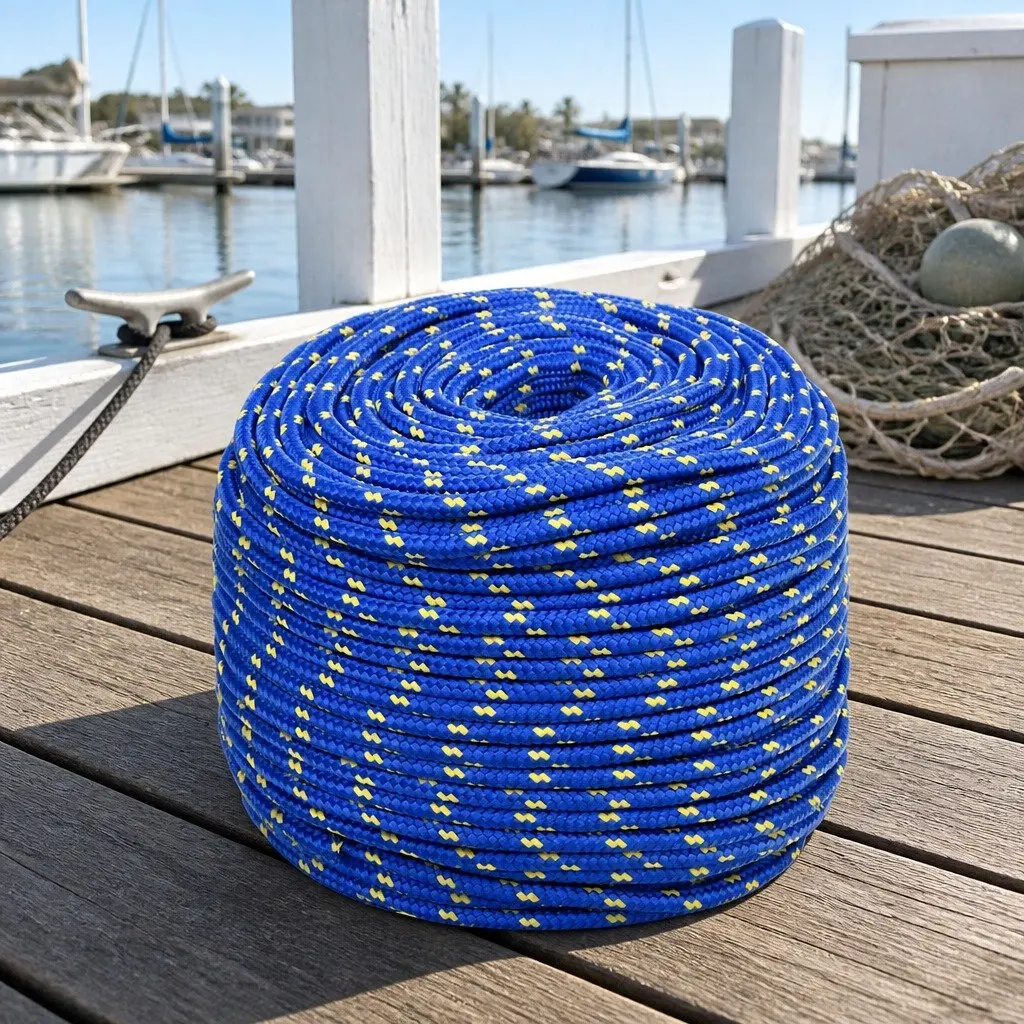 25m Blue 8mm Braided Polypropylene Rope for Boating