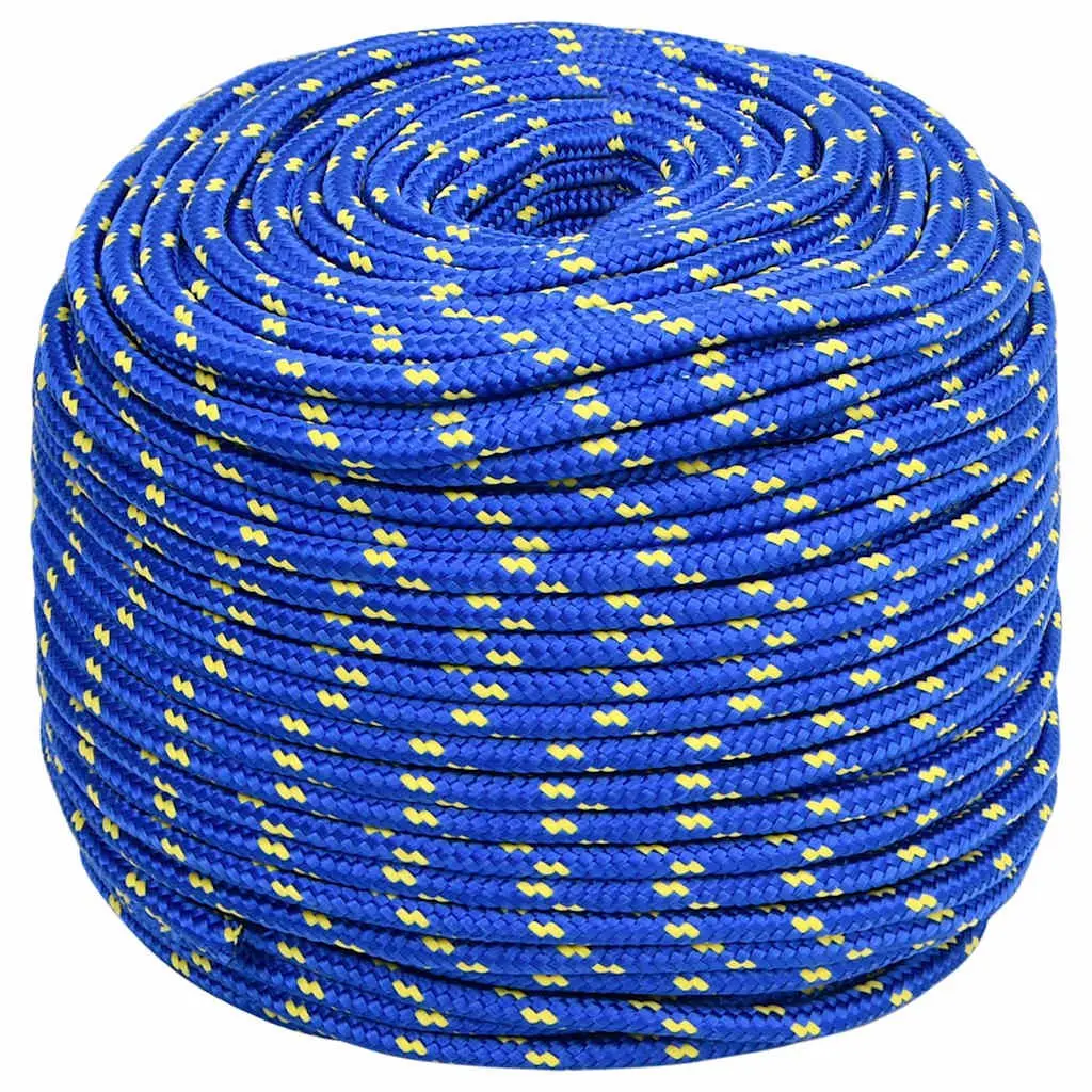 25m Blue 8mm Braided Polypropylene Rope for Boating