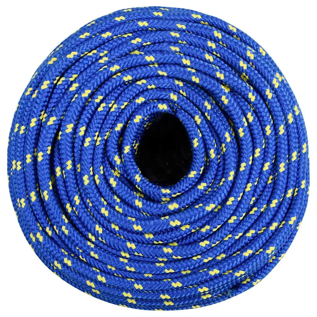 25m Blue 8mm Braided Polypropylene Rope for Boating