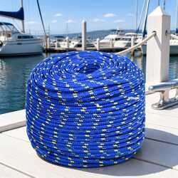 10mm Blue Marine Braided Rope - 100m Polypropylene