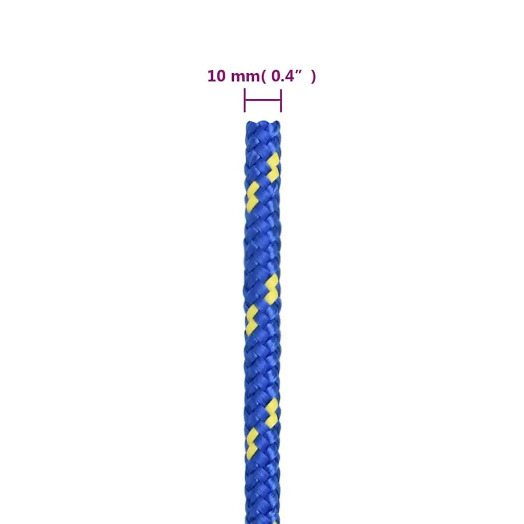 Marine Rope 10mm 100m Blue Polypropylene Braided Dock Line for Sailing Boating Yachting