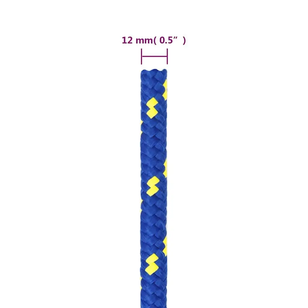 Boat Rope Blue 12mm 25m Braided Polypropylene for Sailing Boating Yachting Dock Line