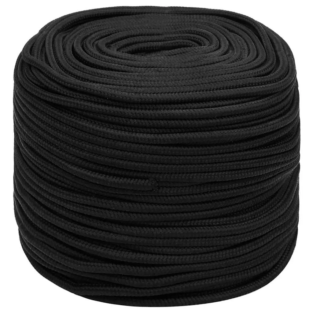 Black Polypropylene Boat Rope 8mm x 25m for Rigging