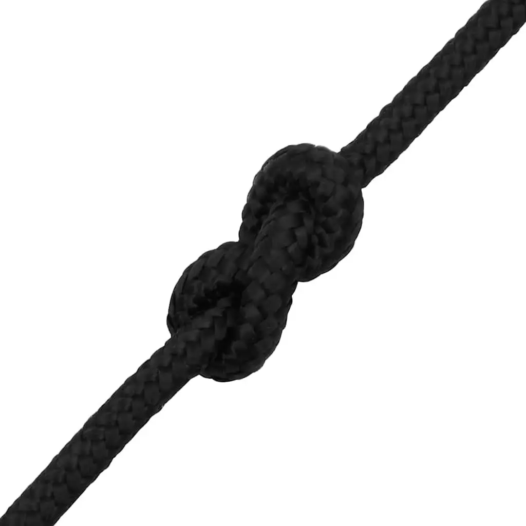 10mm Black Polypropylene Boat Rope 50m