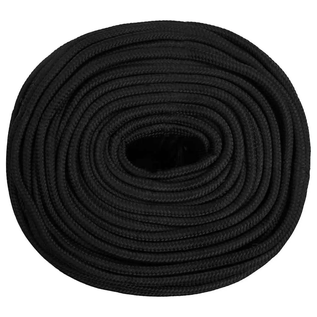 Braided Marine Rope for Boating Docking 10 mm Black 100 m