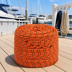 Specifications of 50m Orange Marine Braided Rope 6mm