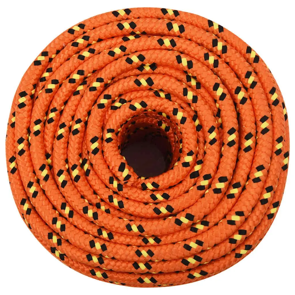 Boat Rope Marine Use 12mm 100m Orange Braided Polypropylene