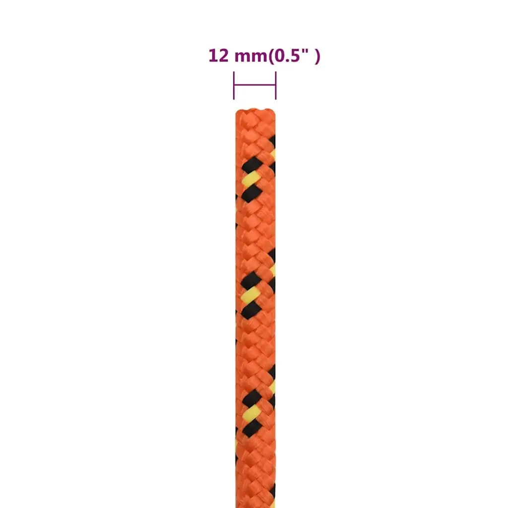 Boat Rope Marine Use 12mm 100m Orange Braided Polypropylene
