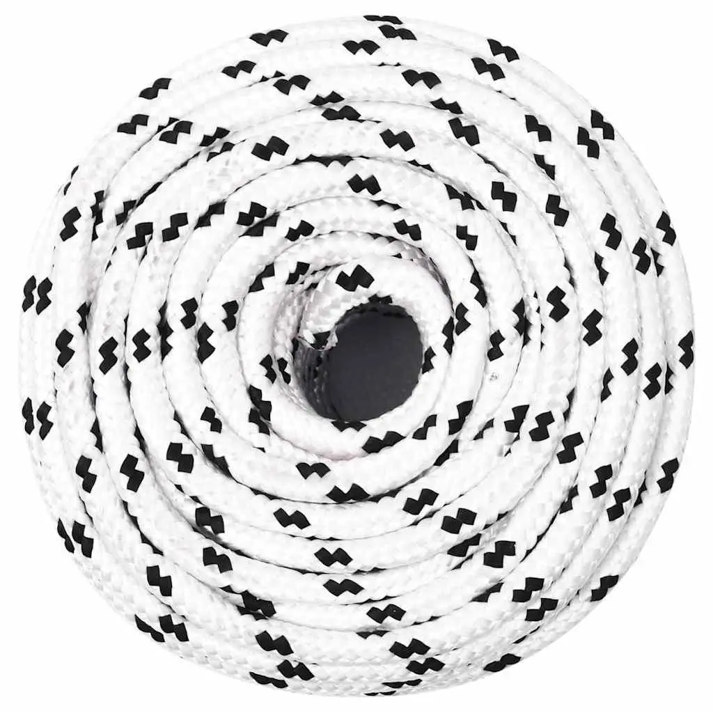 10mm White Braided Polyester Work Rope