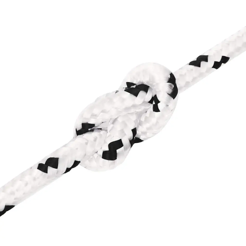 10mm White Braided Polyester Work Rope