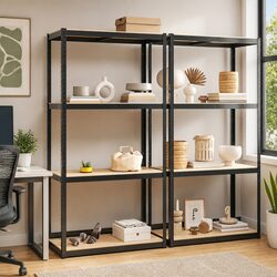 Specifications of 4-Layer Anthracite Steel and Wood Shelves