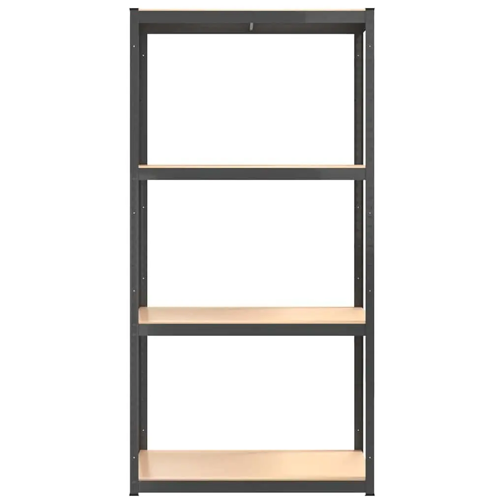 Industrial Storage Shelves 4-Layer Anthracite Steel Engineered Wood Organiser