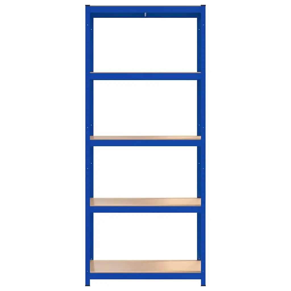 5-Layer Industrial Storage Shelves 3 pcs Blue Steel Engineered Wood Boltless