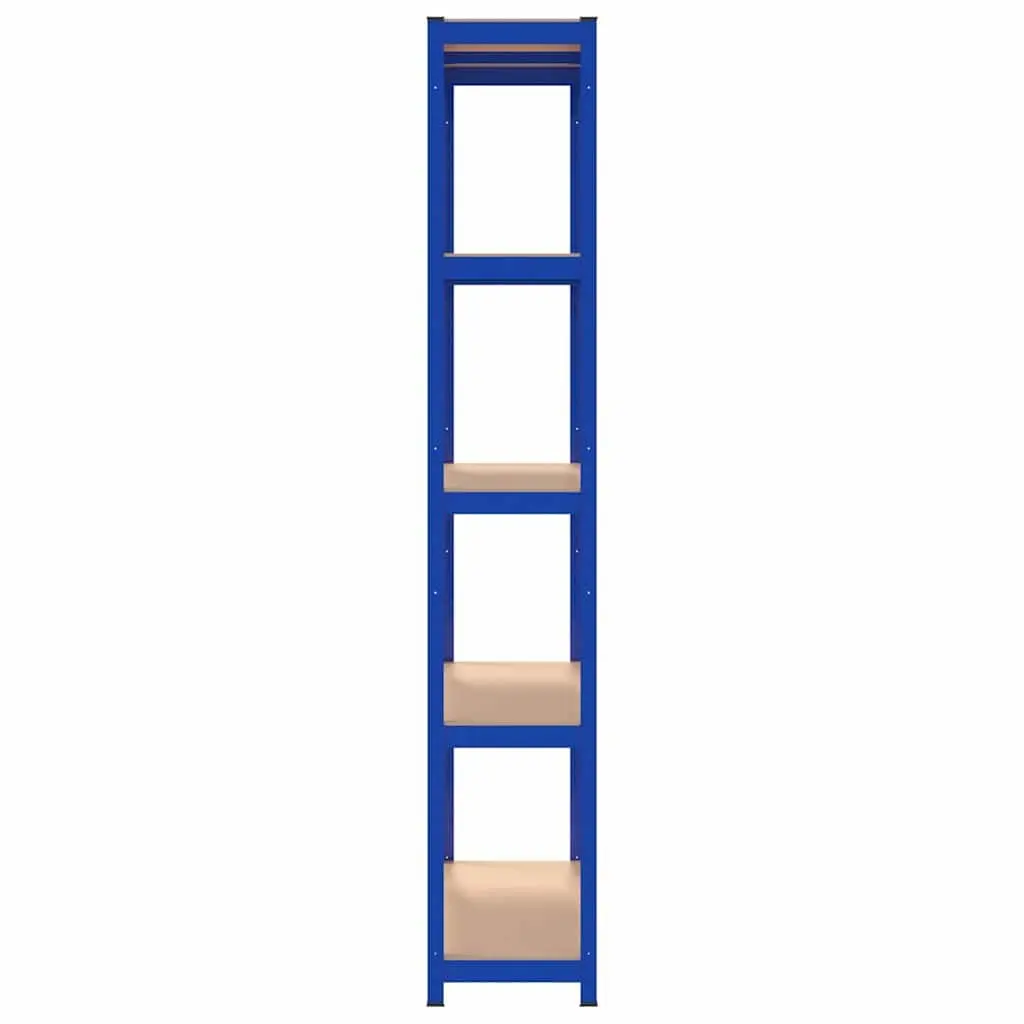 5-Layer Industrial Storage Shelves 3 pcs Blue Steel Engineered Wood Boltless