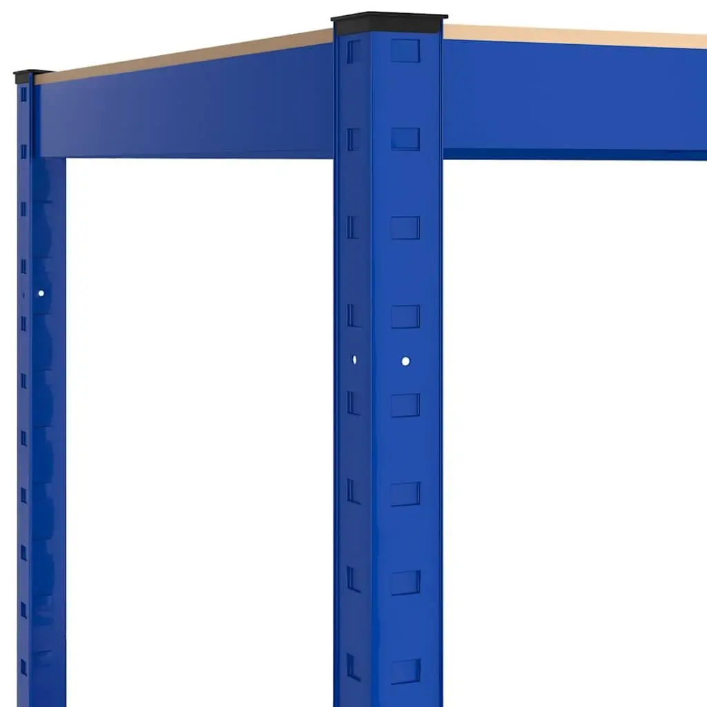 5-Layer Industrial Storage Shelves 3 pcs Blue Steel Engineered Wood Boltless