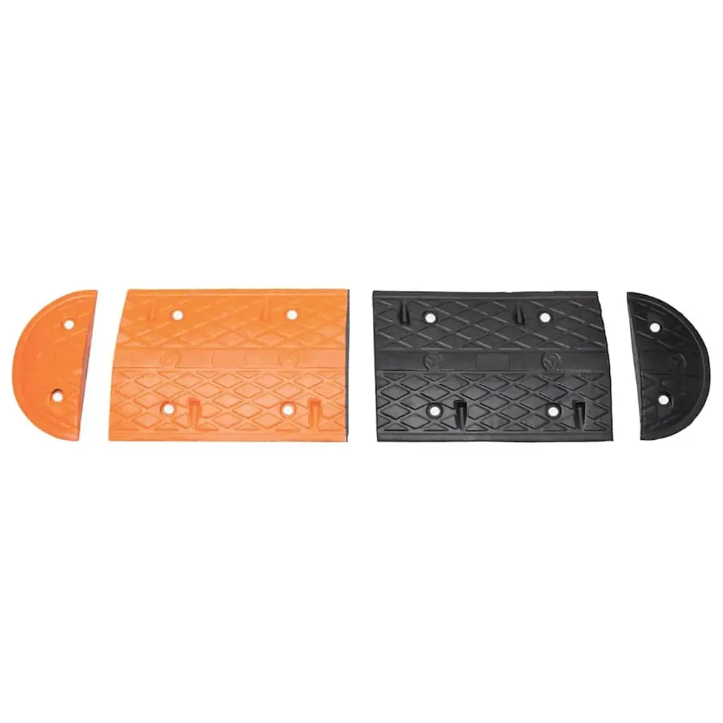 Rubber Speed Hump Traffic Safety Deceleration Bumper for Roads Driveways and Parking Areas 129 x 32.5 x 4 cm