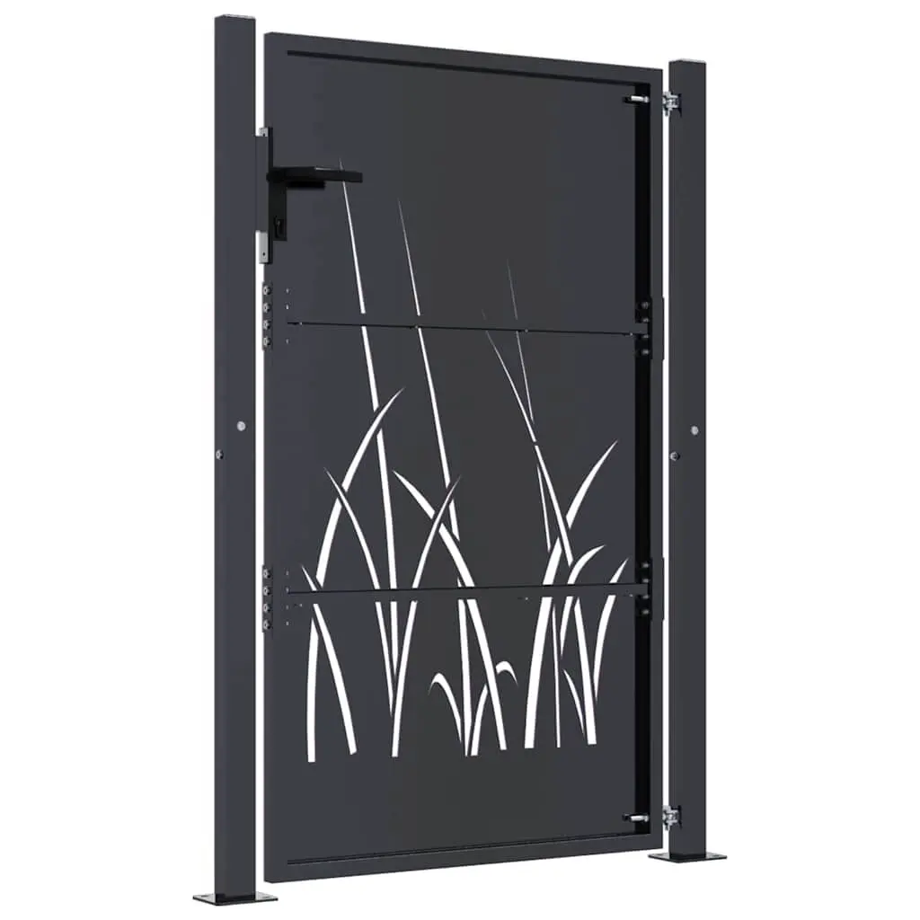 Garden Gate Anthracite 100x125 cm Steel Laser-Cut Design Lockable Security Entry