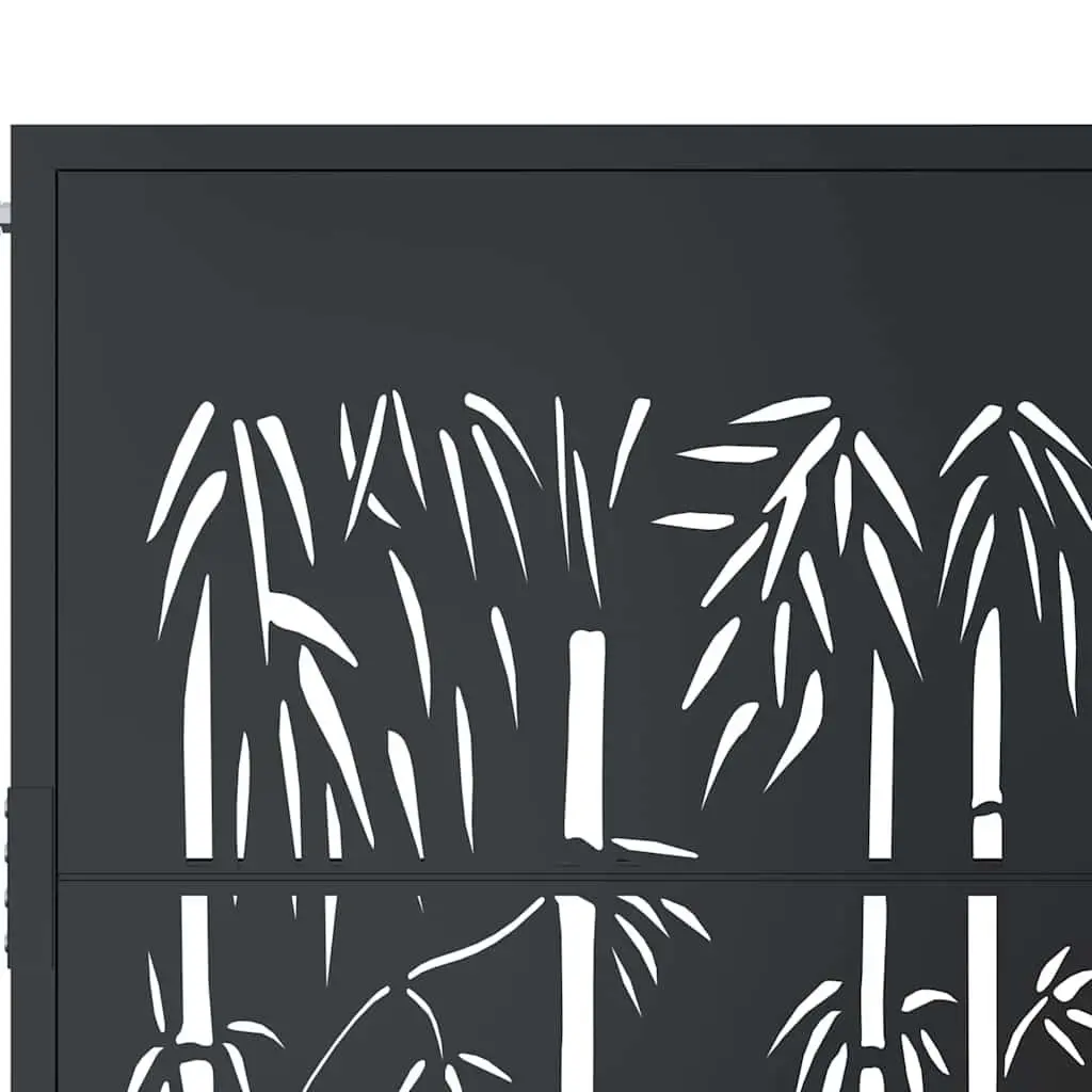 Garden Gate Anthracite 100x100 cm Steel Laser Cut Design Lockable Outdoor