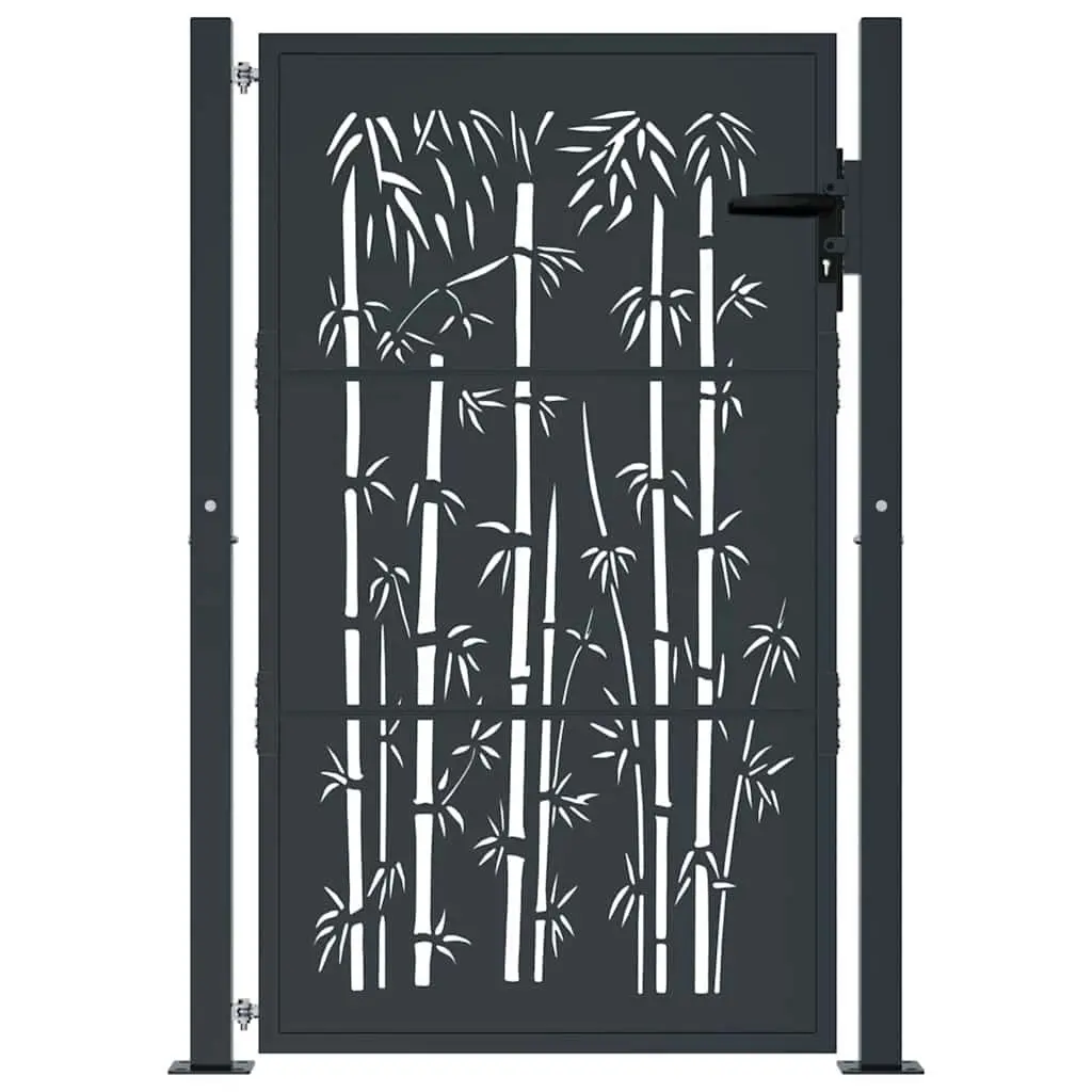 Garden Gate Anthracite 100x150 cm Steel Laser-Cut Design Outdoor Entrance