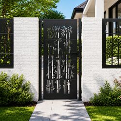 Anthracite Steel Garden Gate - 100x200cm with 2 Posts