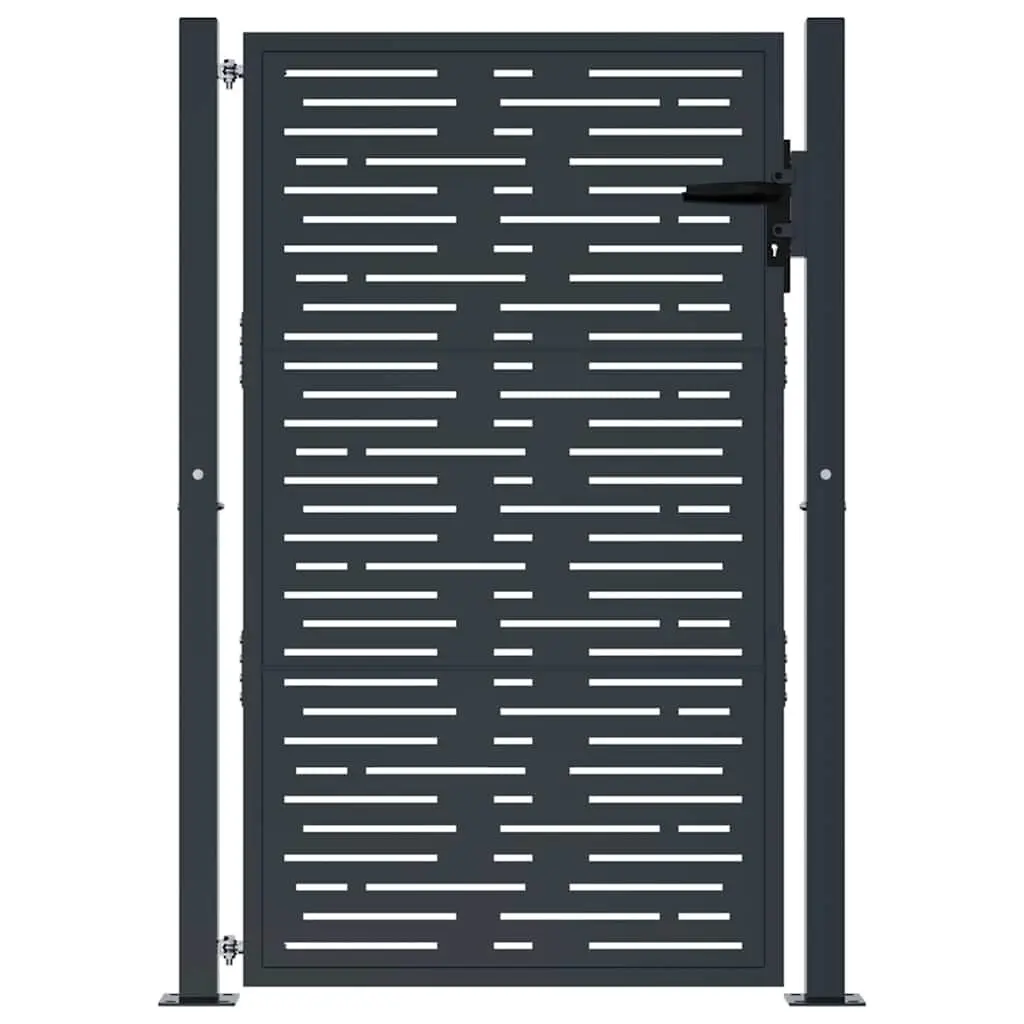 Garden Gate Anthracite 100x125 cm Steel Laser-Cut Square Design Lockable
