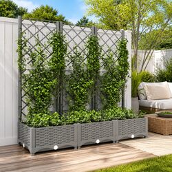 Detailed Specifications for Grey Garden Planter with Trellis