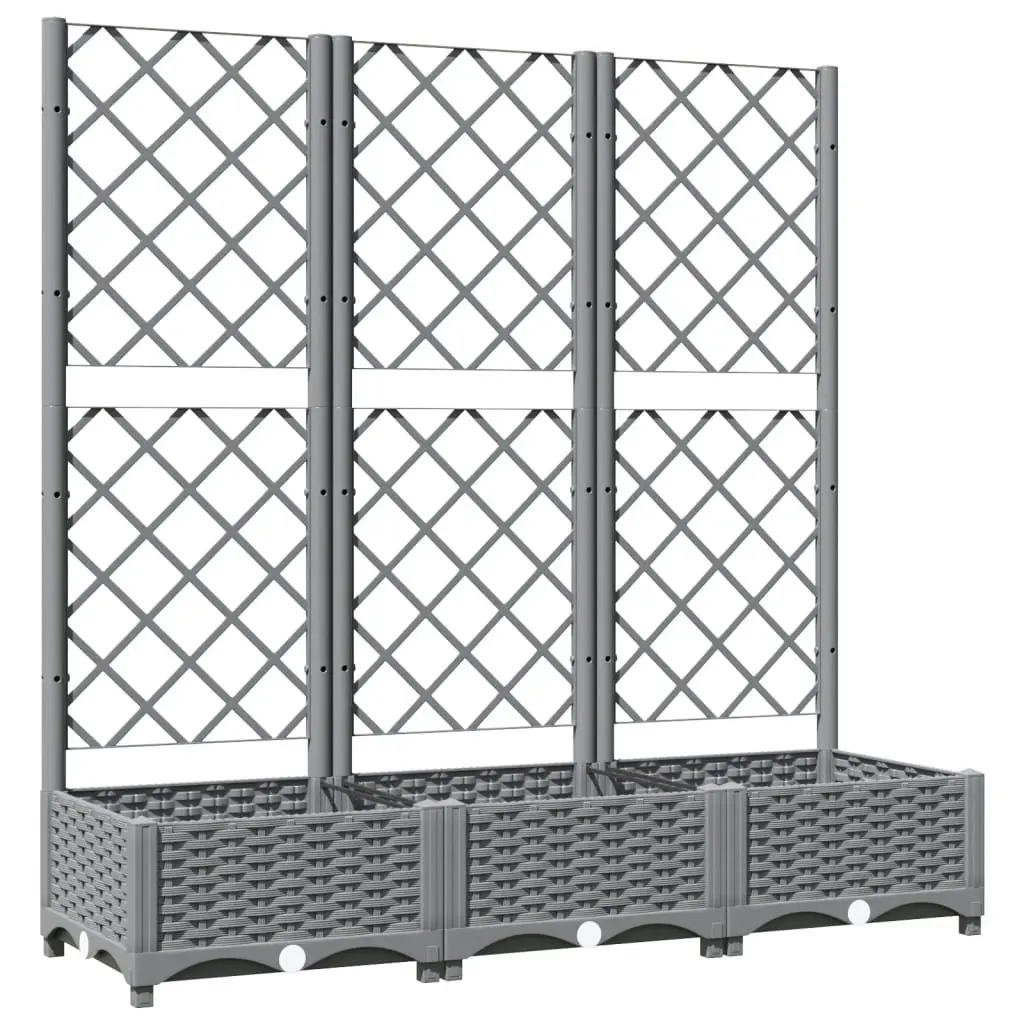 Garden Planter with Trellis for Climbing Plants Grey 120x40x121.5 cm
