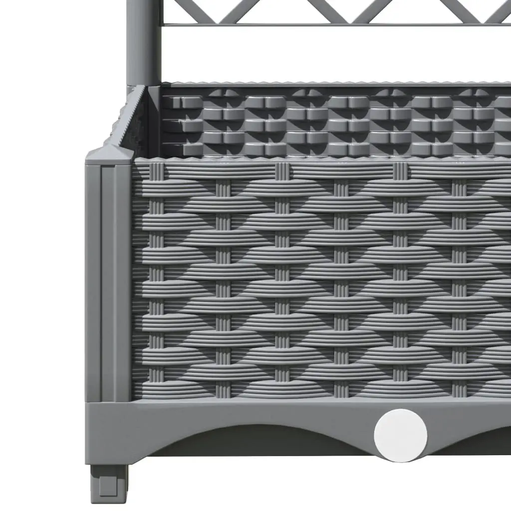 Garden Planter with Trellis for Climbing Plants Grey 120x40x121.5 cm