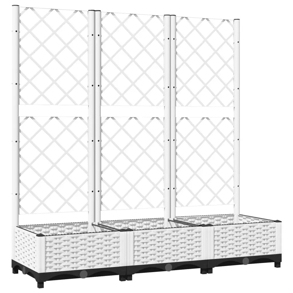 Garden Planter with Trellis White Climbing Plants Support Outdoor Patio Pot