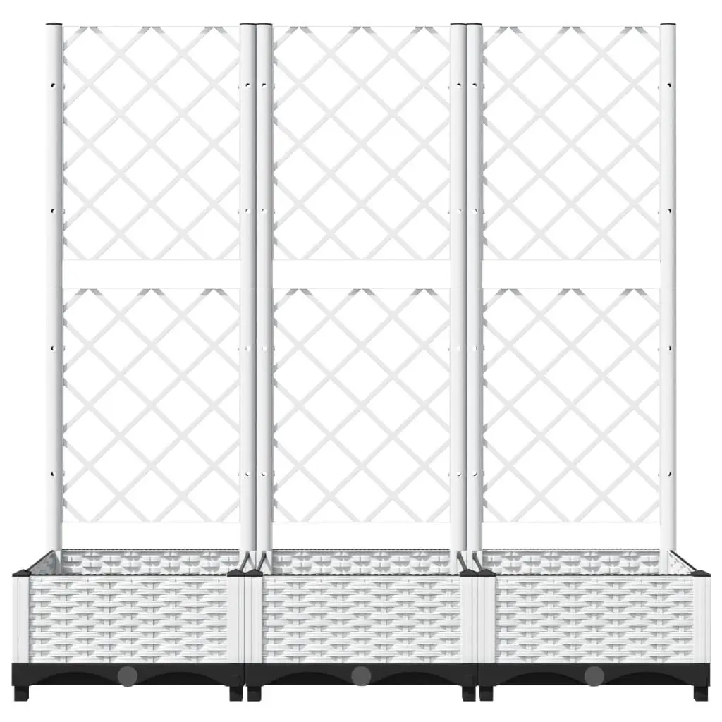 Garden Planter with Trellis White Climbing Plants Support Outdoor Patio Pot