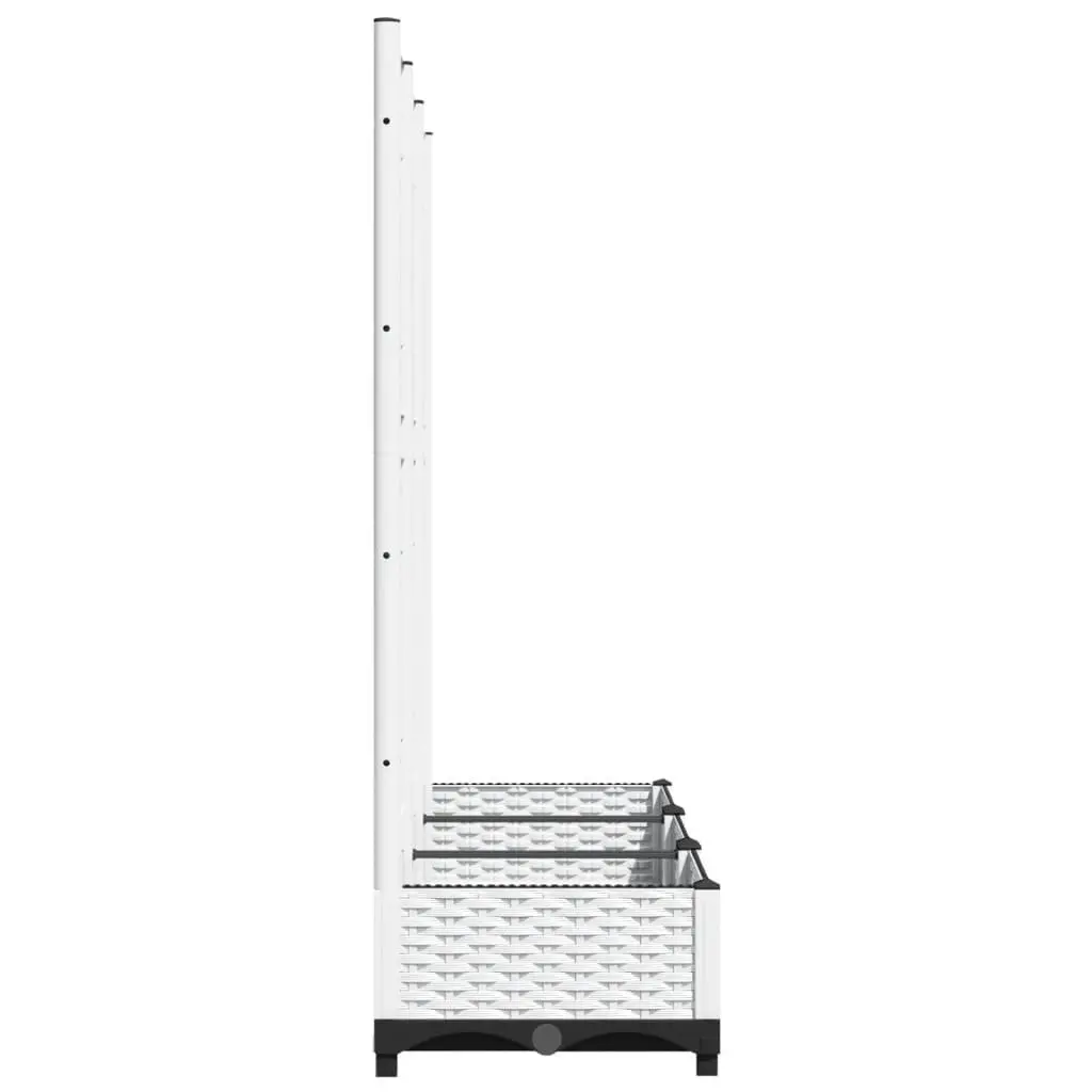 Garden Planter with Trellis White Climbing Plants Support Outdoor Patio Pot